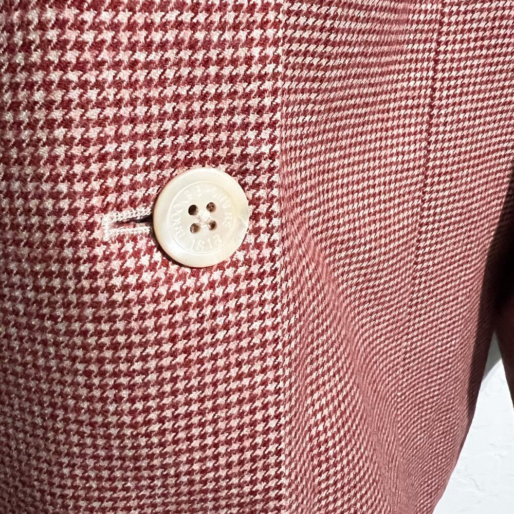 Brooks Brothers Blazer  Womens 10 Red Houndstooth Wool Fall Holiday Jacket - Picture 5 of 8